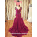 2016 Beading Perles Custom Made robe de bal Vêtements de soirée Off the Shoulder Wine Red Robes de bal CWFp2318